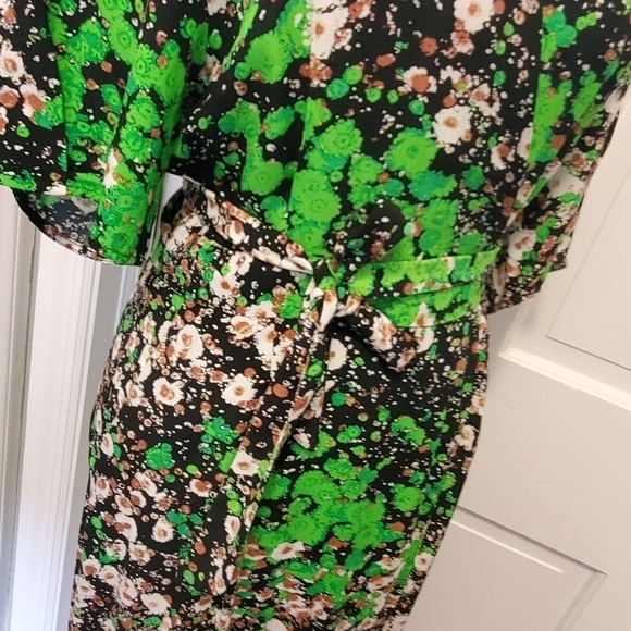 EC Stockholm Atelier & Other Stories Green Floral Print Wrap Dress, Size 4 - Picture 3 of 13